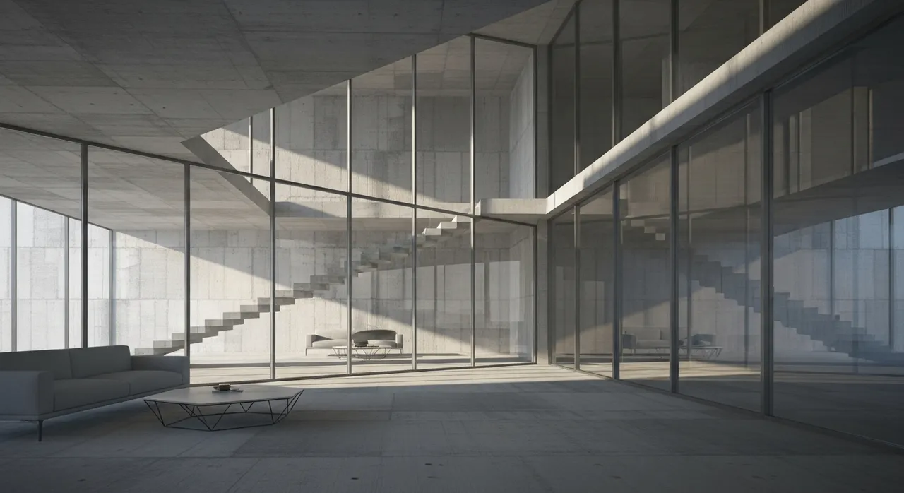 Abstract modern architectural interior